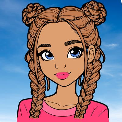 realistic girl with braids