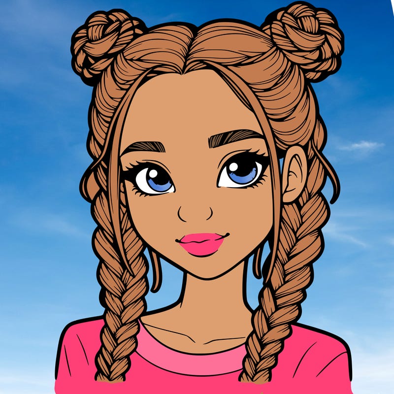 realistic girl with braids