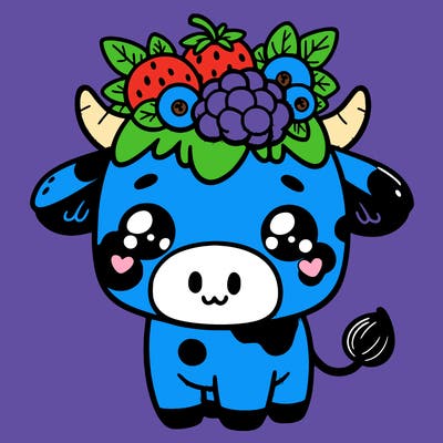 cute blueberry cow