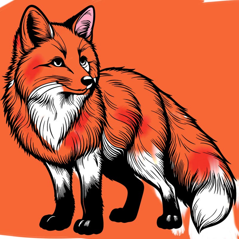 realistic  fox