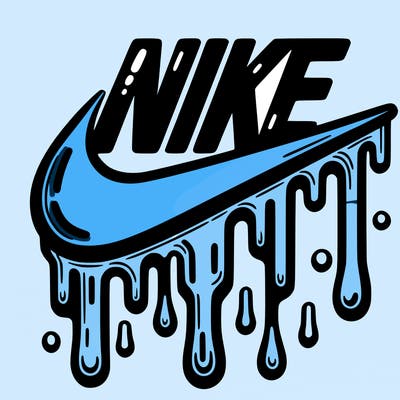 dripping nike logo