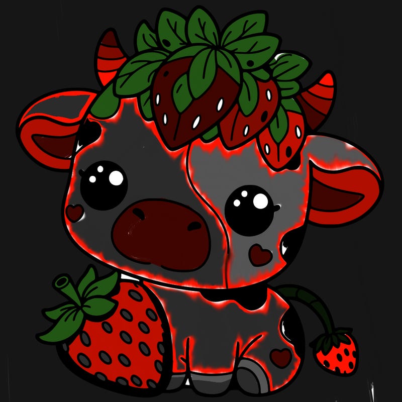 cute strawberry cow