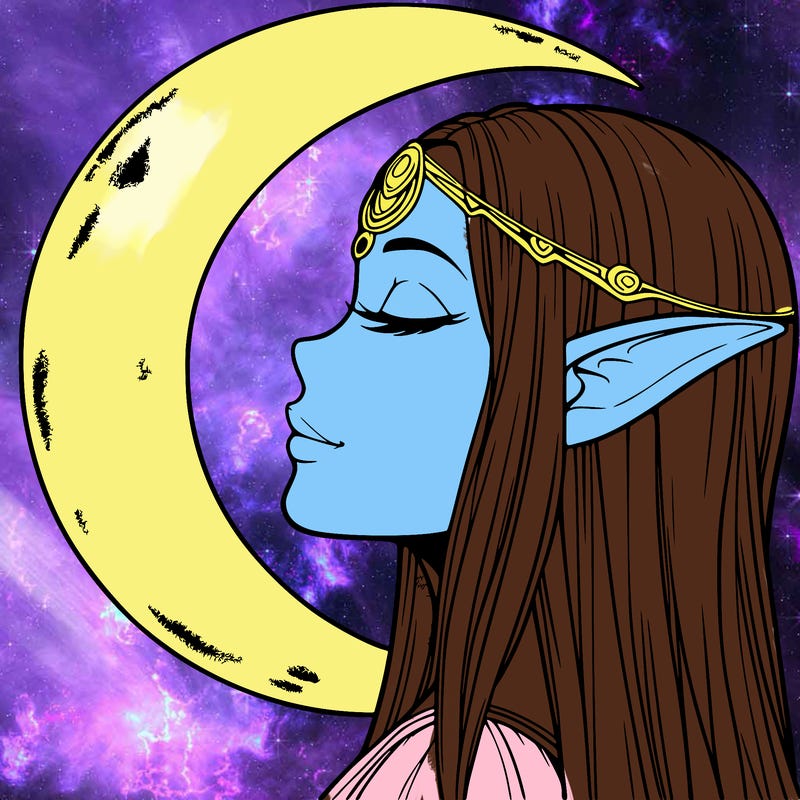 a realistic moon elf
