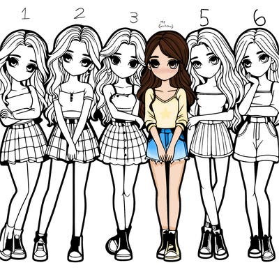 a group of girls realistic