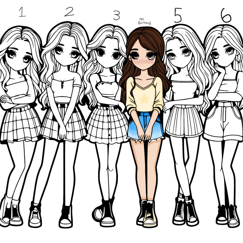 a group of girls realistic