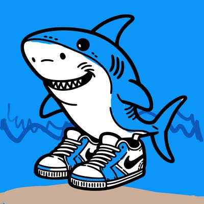 shark 🦈 with tennis shoes