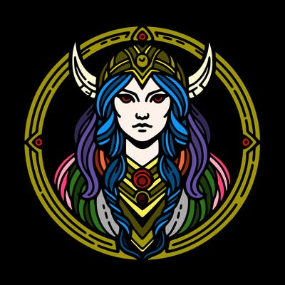 realistic valhalla goddess  symbol