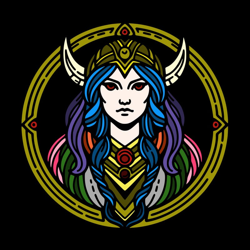 realistic valhalla goddess  symbol