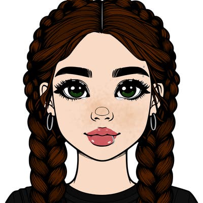realistic girl with braids