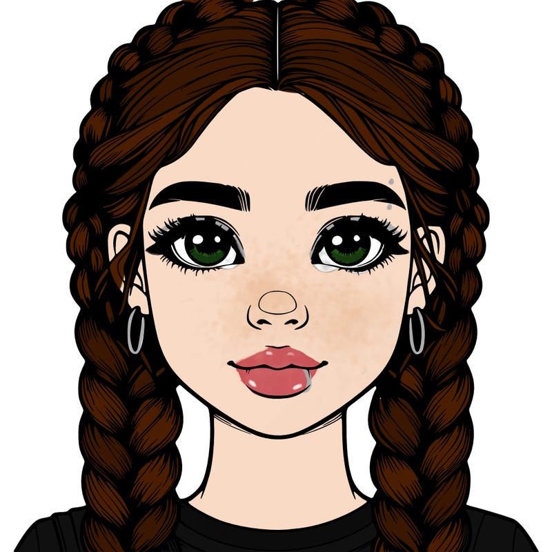 realistic girl with braids