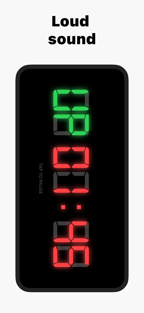 Box Timer - HIIT & Tabata - Tela de cronômetro digital de alto contraste com sinais de áudio altos para treinos