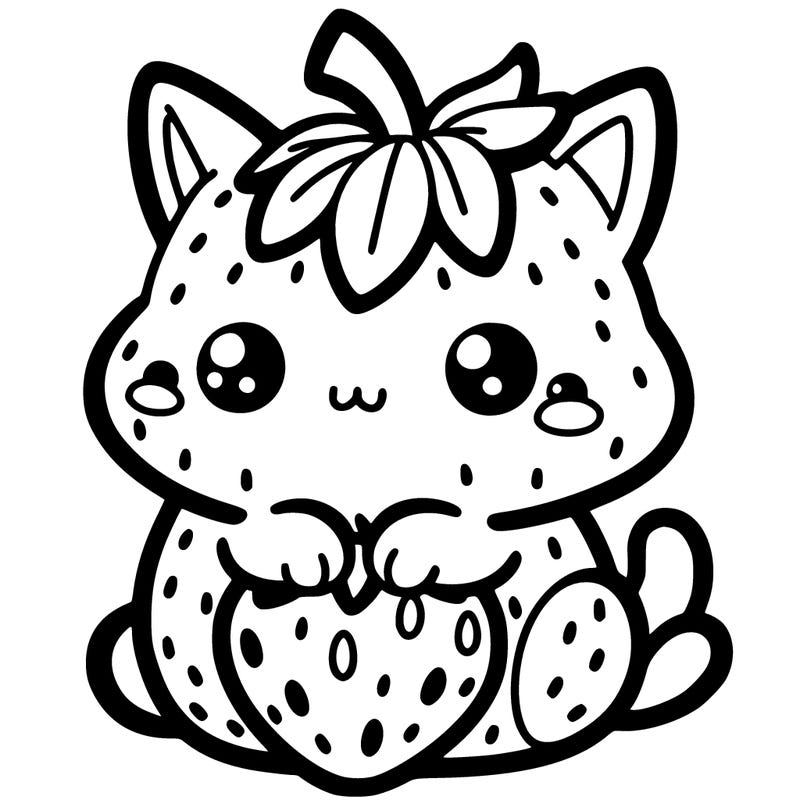 strawberry cat 🐈‍⬛+🍓