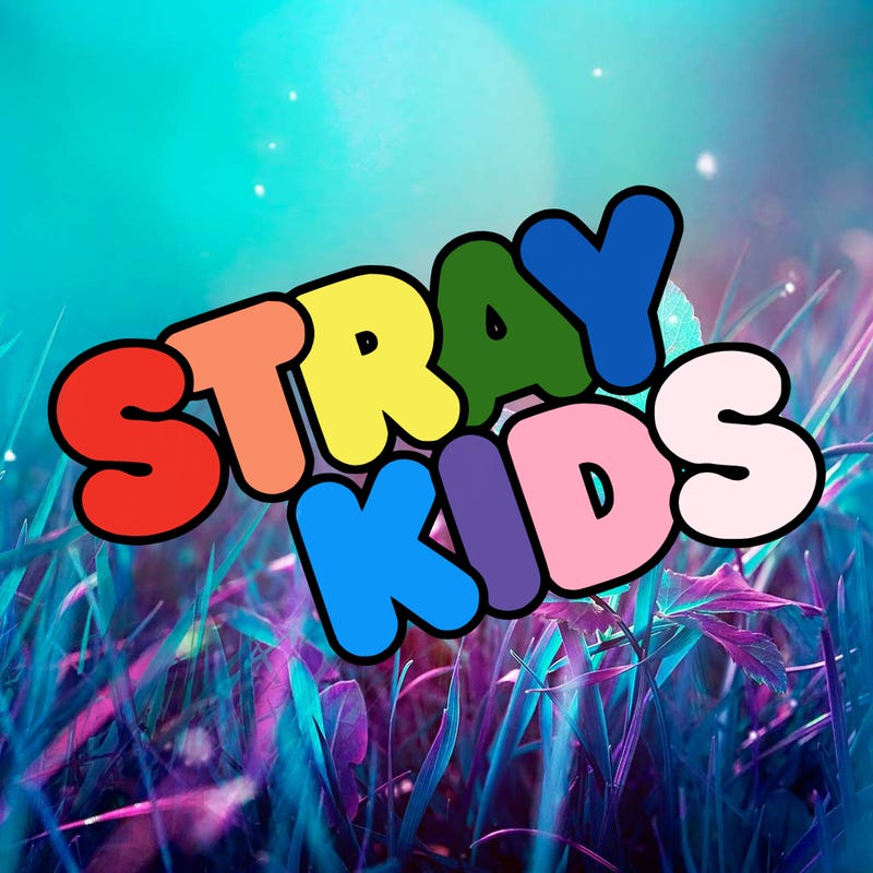 bubble letters saying stray kids