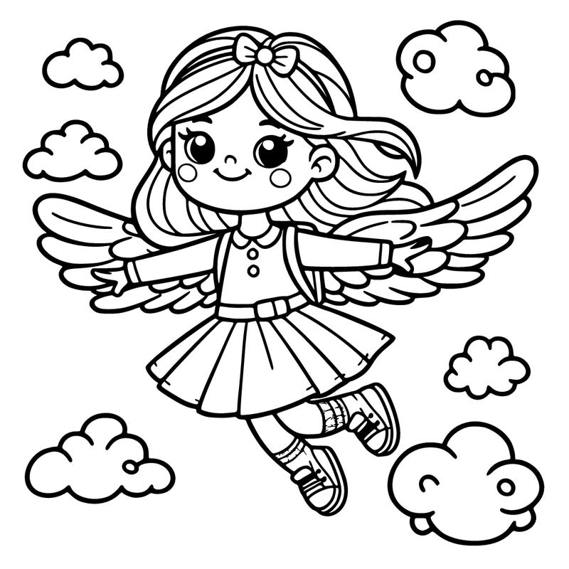 girl with flying