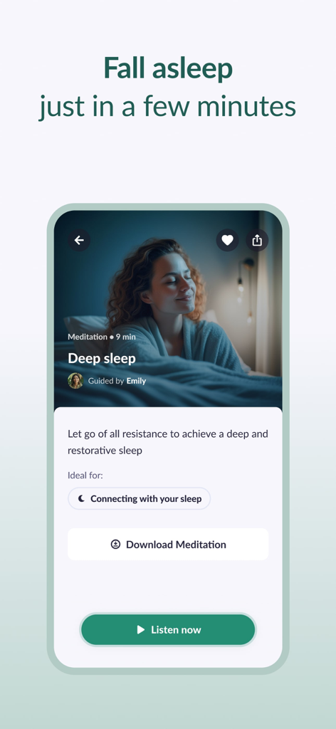 Pura Mente: Sleep & Meditation - Geführte Tiefschlaf-Meditationssitzung in der Pura Mente App.