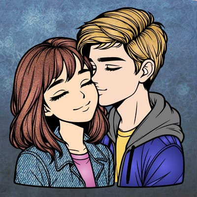 realistic girl and boy  love