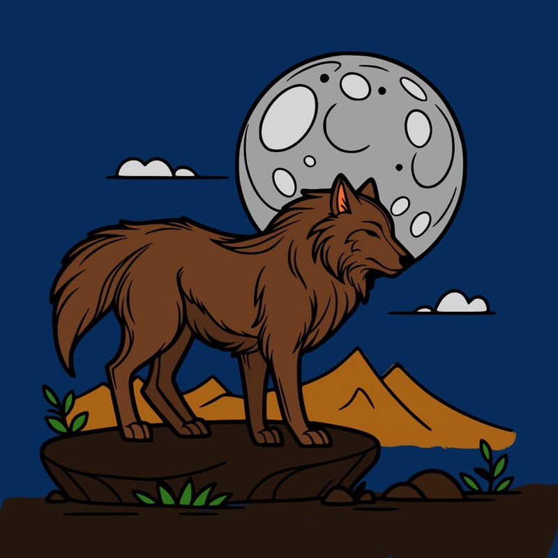 wolf moonlight