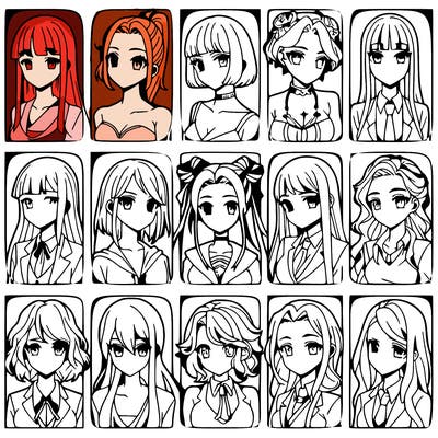 girls that look diffrent anime