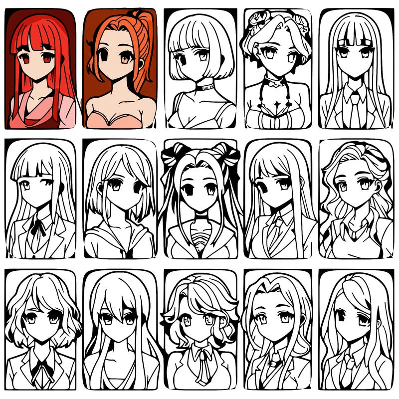 girls that look diffrent anime