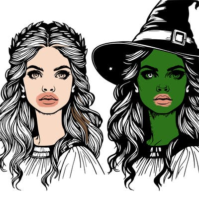 realistic witch woman