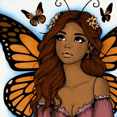 butterfly fairy realistic girl