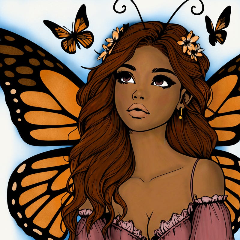butterfly fairy realistic girl