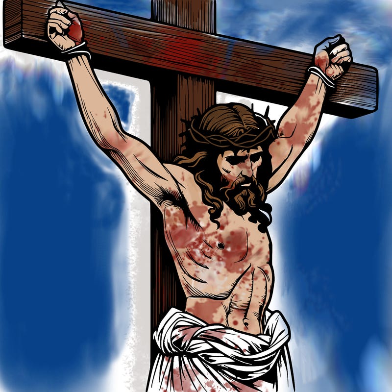 jesus realistic on the cross