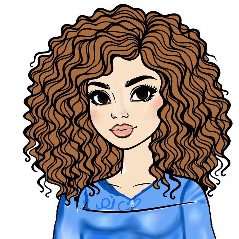 curly hair realistic woman
