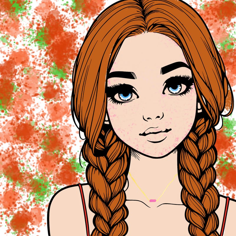 realistic girl with braids