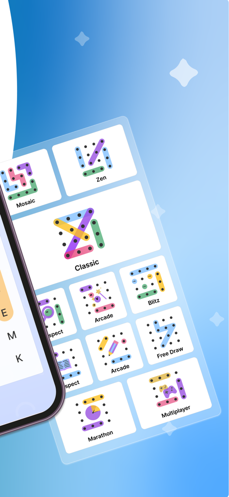 Word Search Colorful - Interface of the Word Search Colorful app displaying different game modes like Zen, Classic, and Multiplayer.