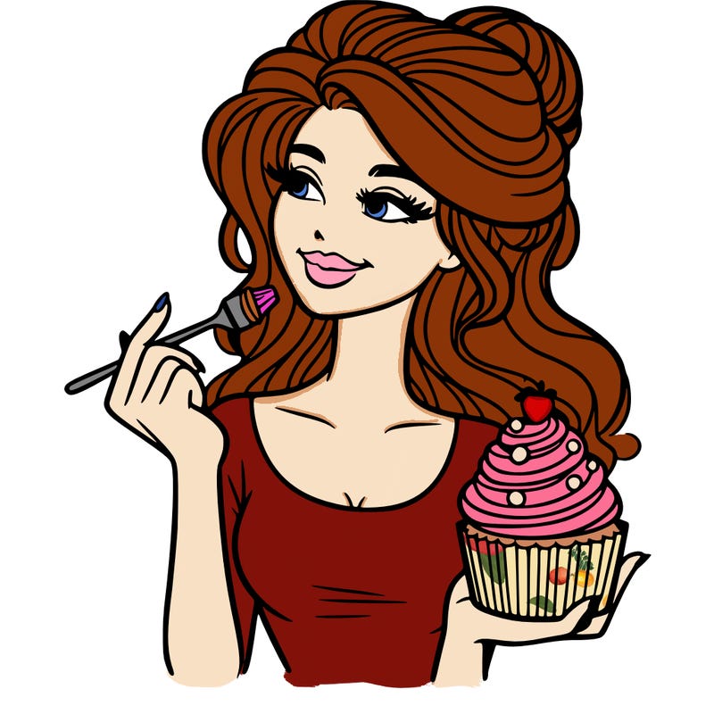 pretty woman with a cupcake