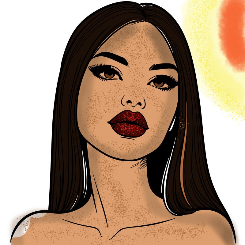 realistic woman with full lips