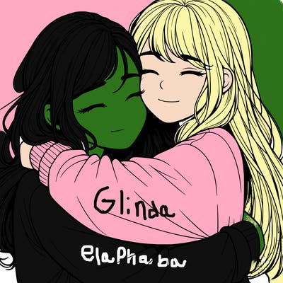 realistic two girls hugging