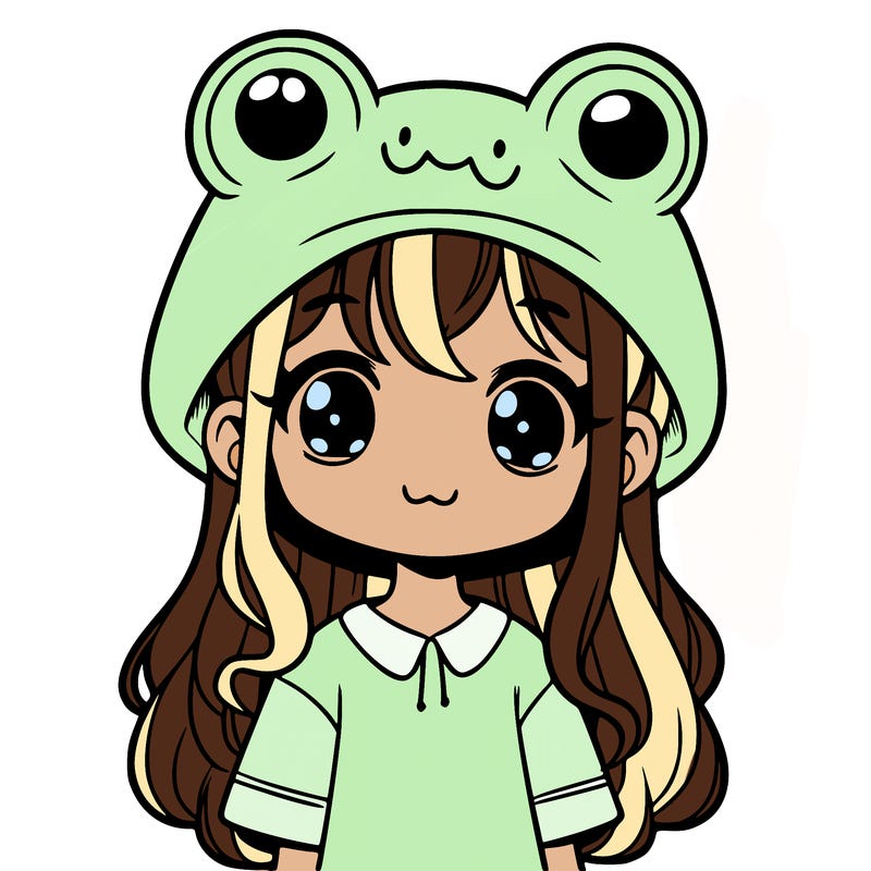 girl with frog hat