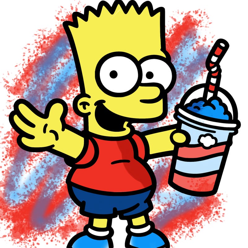 bart with a slushy