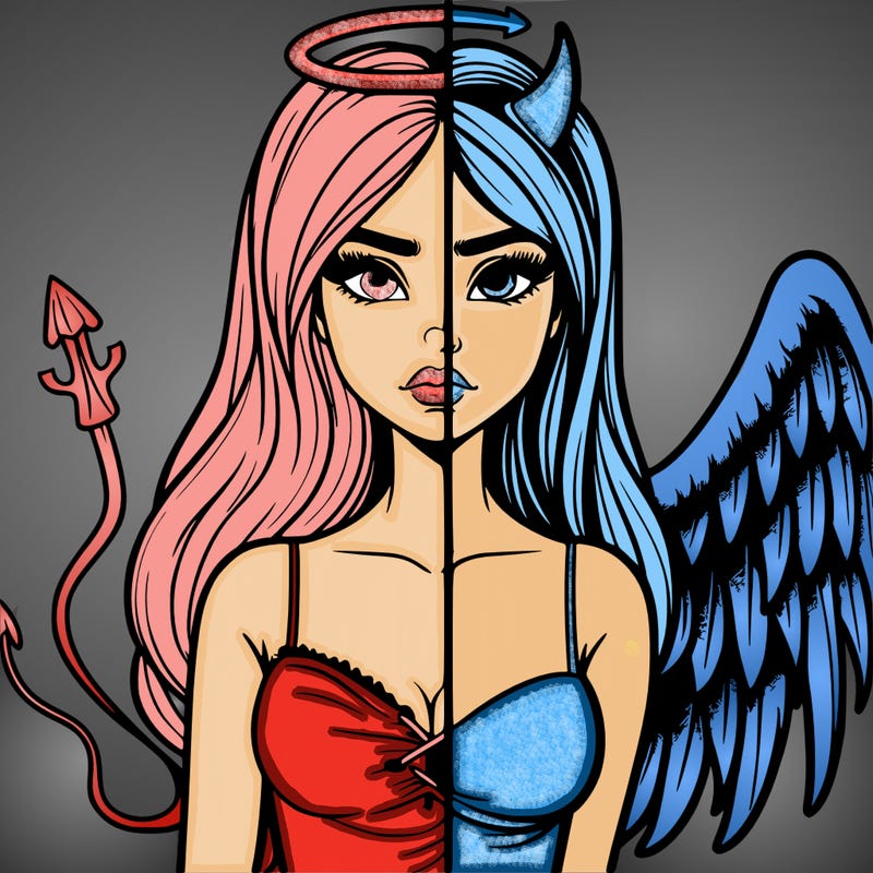 devil vs angel realistic girl
