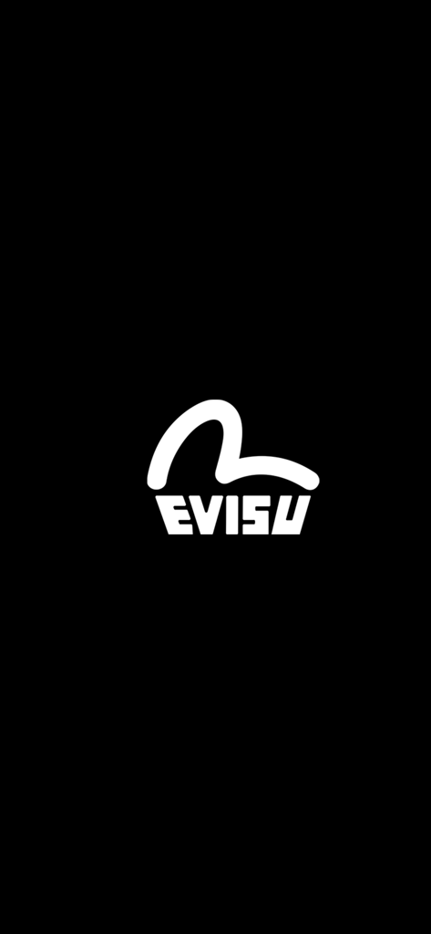 에비수 공식 쇼핑몰 - Evisu - Logo y texto de Evisu en blanco sobre un fondo negro