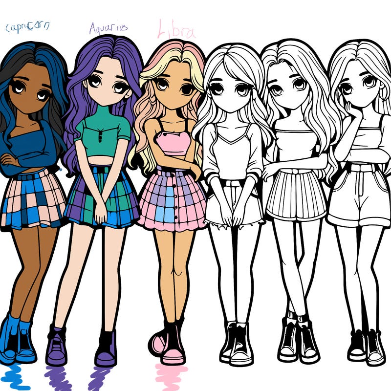 a group of girls realistic