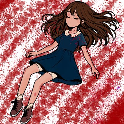 realistic girl floating