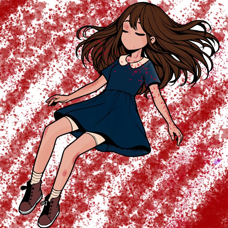 realistic girl floating