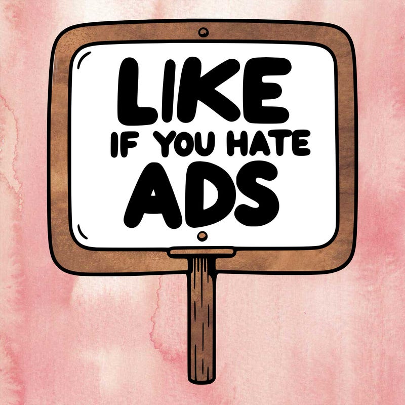 a sign that says like if you hate ads