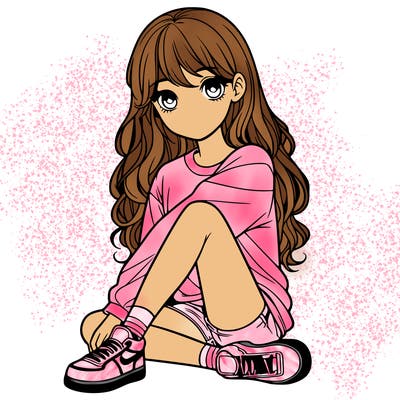 girl sitting realistic