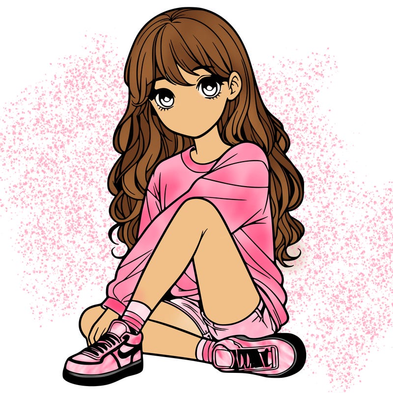 girl sitting realistic