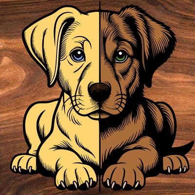 realistic dog split picture