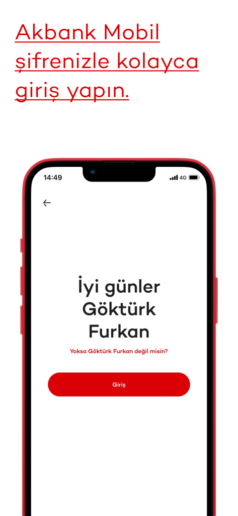 Yatırımcı - Mobile login screen of the Akbank Yatirimci app for Turkish stock market trading