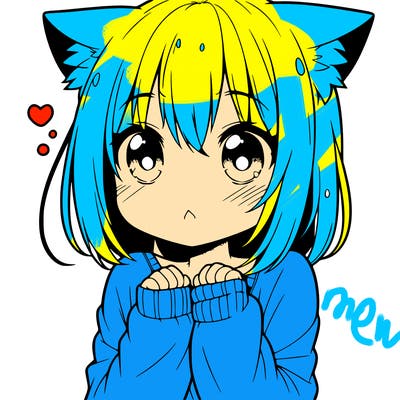 shy anime catgirl