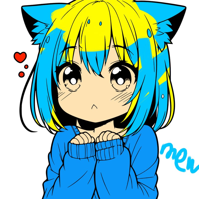 shy anime catgirl