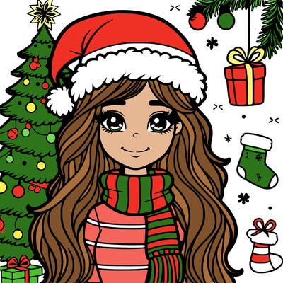 a teenager christmas girl