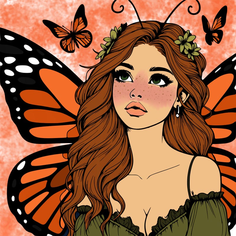 butterfly fairy realistic girl