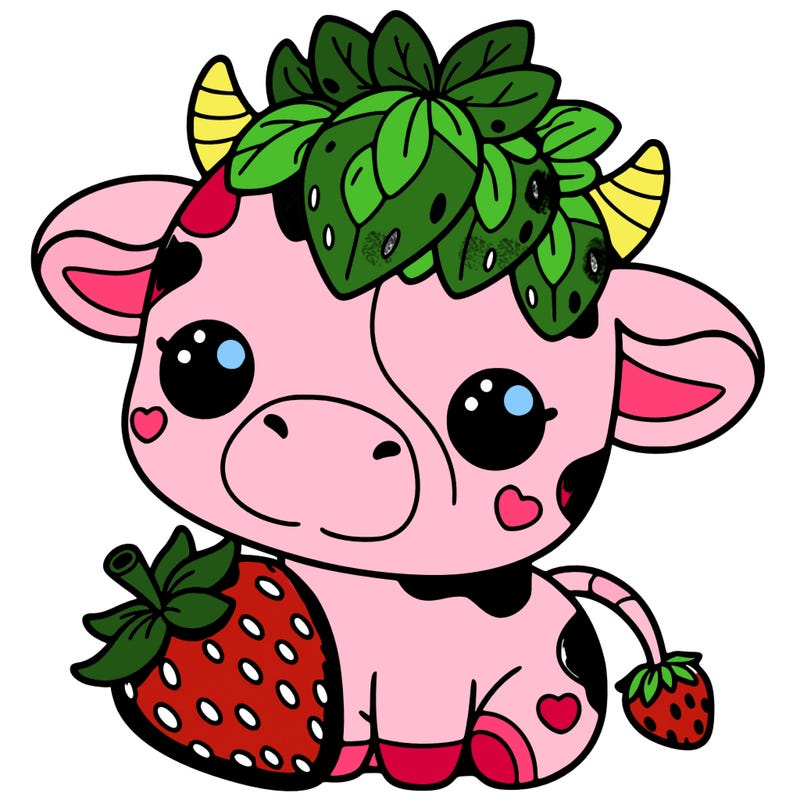 cute strawberry cow